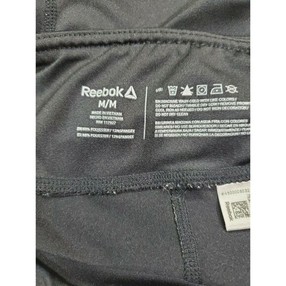 Reebok Leggings Medium Womans Black Capri Athletic Wear Stretchy - Picture 5 of 5